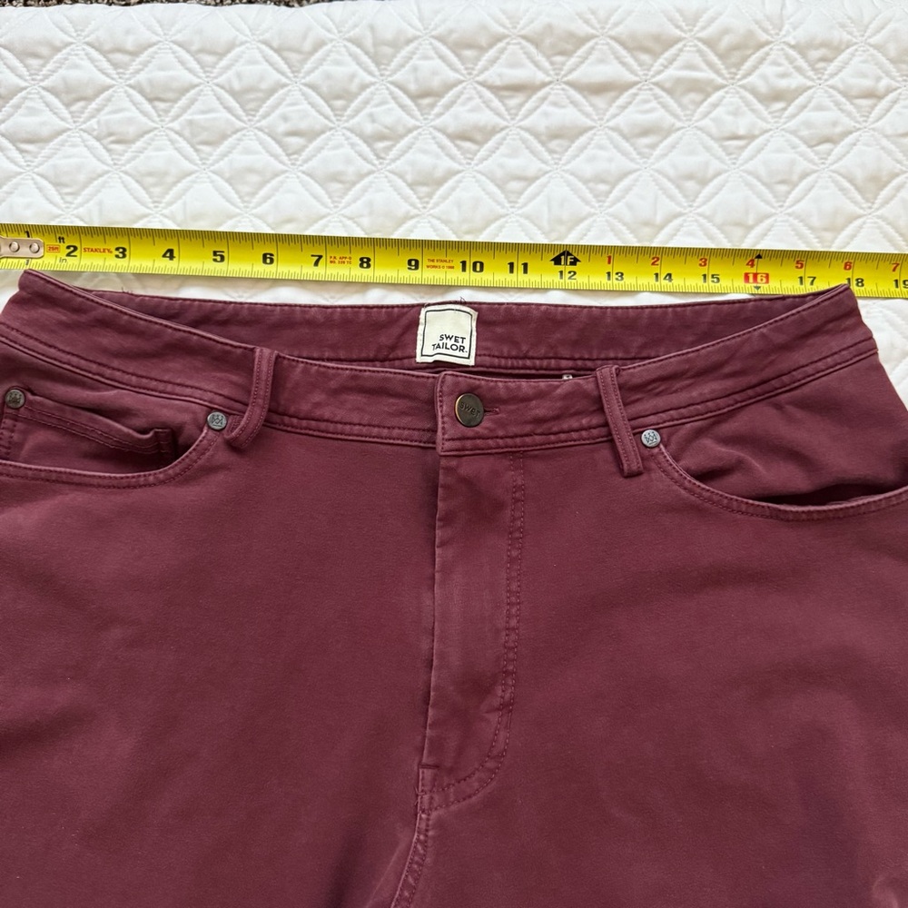 Swet Tailor All-In Pants 5 Pocket Stretch Oxblood Maroon Size W36 x L32 - Picture 9 of 15